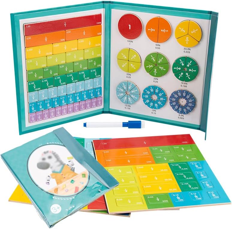 Tabla magnetica, matematica, magneti, fractii, joc interactiv, puzzle, scoala, educativ, FractGenius