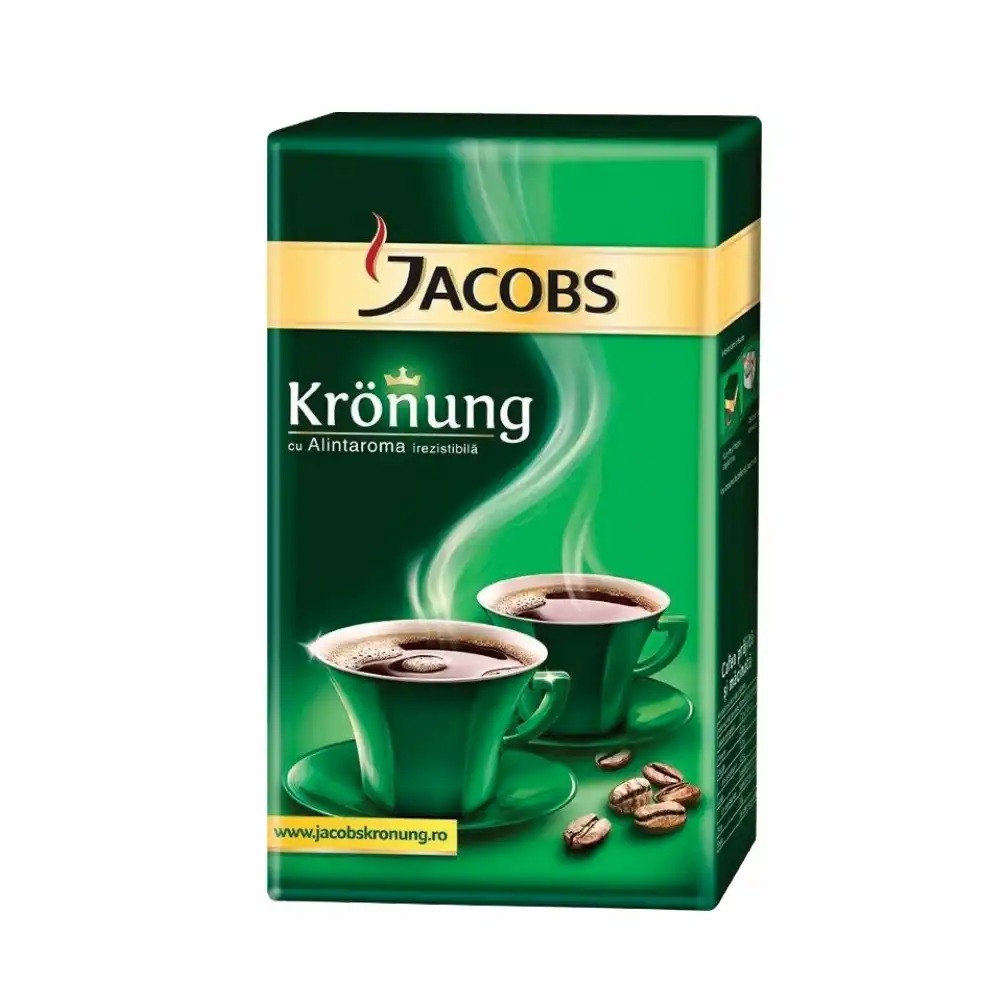 Cafea macinata Jacobs Kronung, 500 g - Aroma puternica si textura matasoasa, cafea de calitate superioara