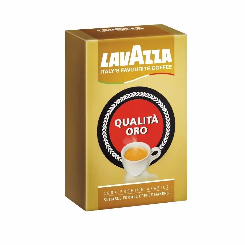 Cafea Lavazza Qualita Oro 100% Arabica, arome bogate de ciocolata si nuci, 250g