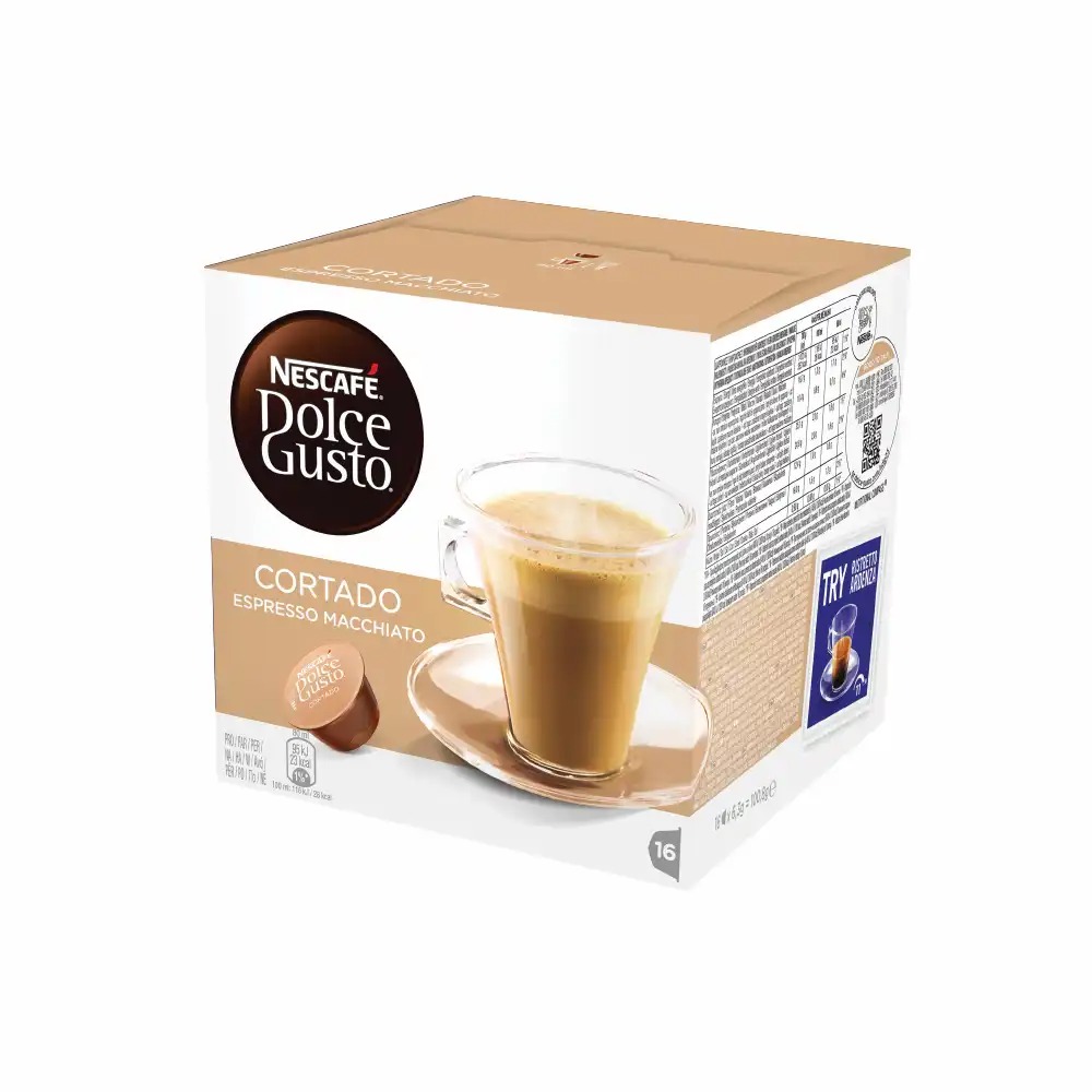 Capsule Nescafe Dolce Gusto Cortado Espresso Macchiato, 16 capsule - Bucura-te de un espresso intens cu un twist de lapte