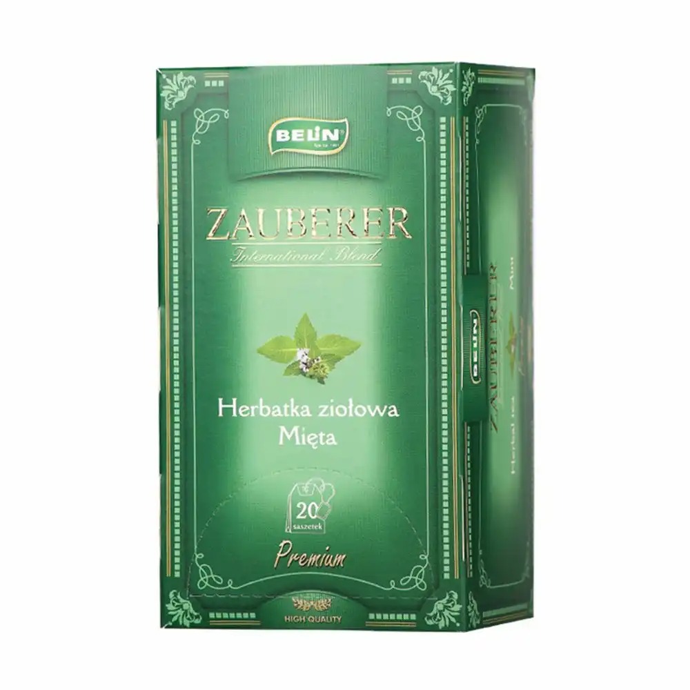 Ceai Belin ZAUBERER cu menta, 20 pliculete, aroma proaspata si revigoranta