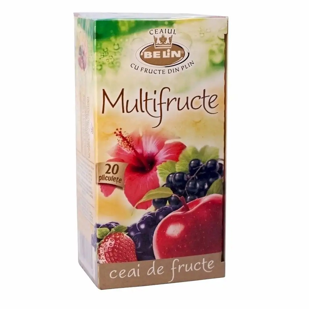 Ceai Belin Multifruct, 20 plicuri/cutie - Arome Naturale de Fructe Variate, Mod de Preparare Simplu