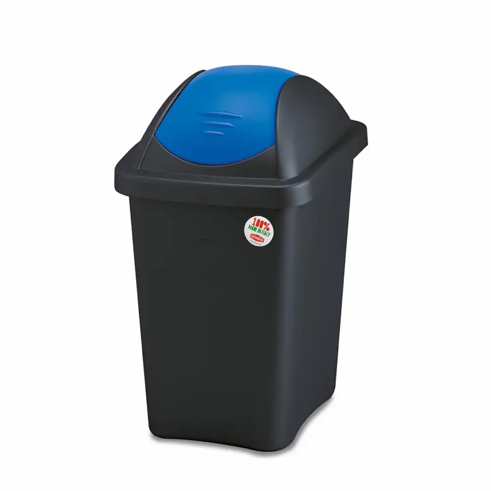 Cos gunoi Multipat 60L capac albastru pentru colectare selectiva, rezistent si durabil, plastic de inalta calitate