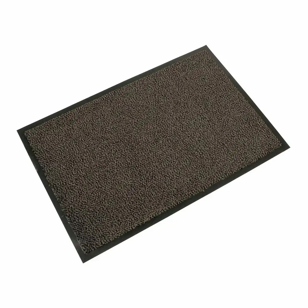 Covor intrare Vyna-Plush negru/gri, 0.9 x 1.5 m, eficient in retentia murdariei si umezealii