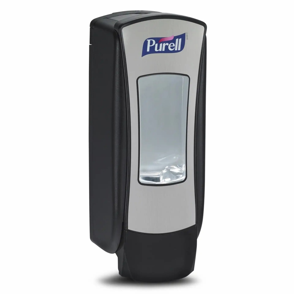 Dispenser Purell ADX 12, crom/negru, 1200 ml, fereastra de vizualizare, blocabil, garantie pe viata