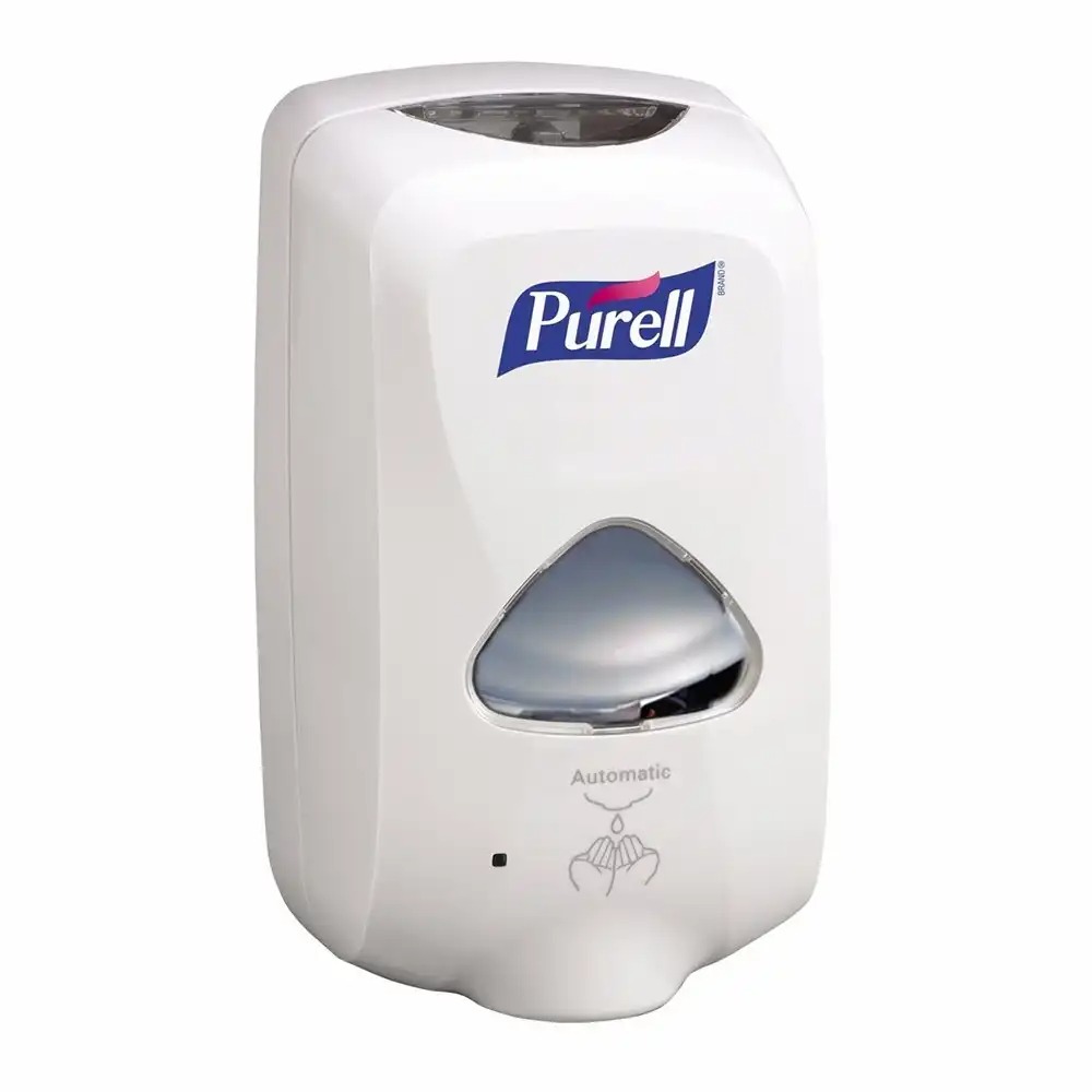 Dispenser gel dezinfectant automat Purell TFX, alb, cu dozare automata si functionare pe baterii