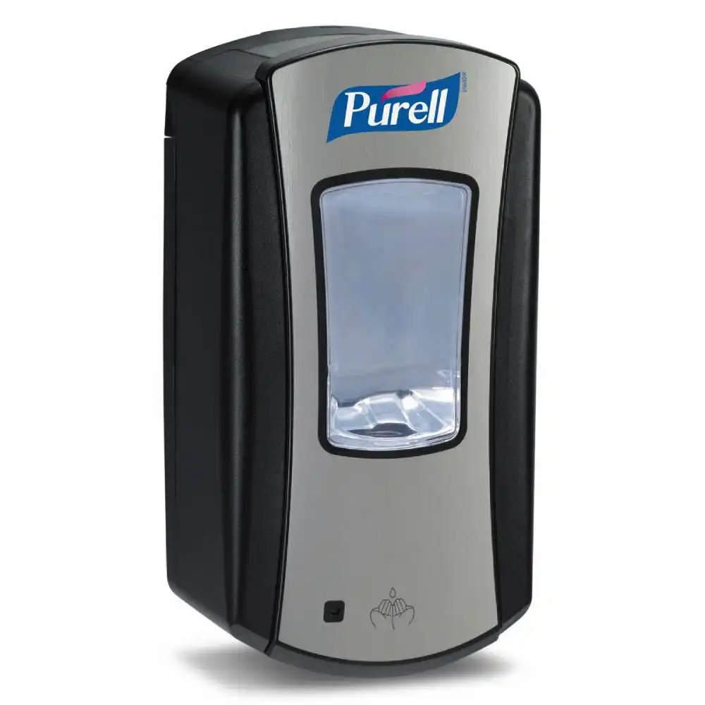 Dozator dezinfectant Purell LTX-12 Chrom, negru, 1200 ml, design elegant, operare fara atingere