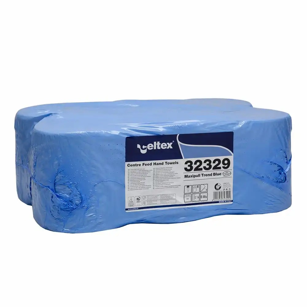 Rola prosoape cu derulare centrala Celtex 32329 Maxipull Trend Blue, 2 straturi, albastru, 108m/rola, 6 role/bax