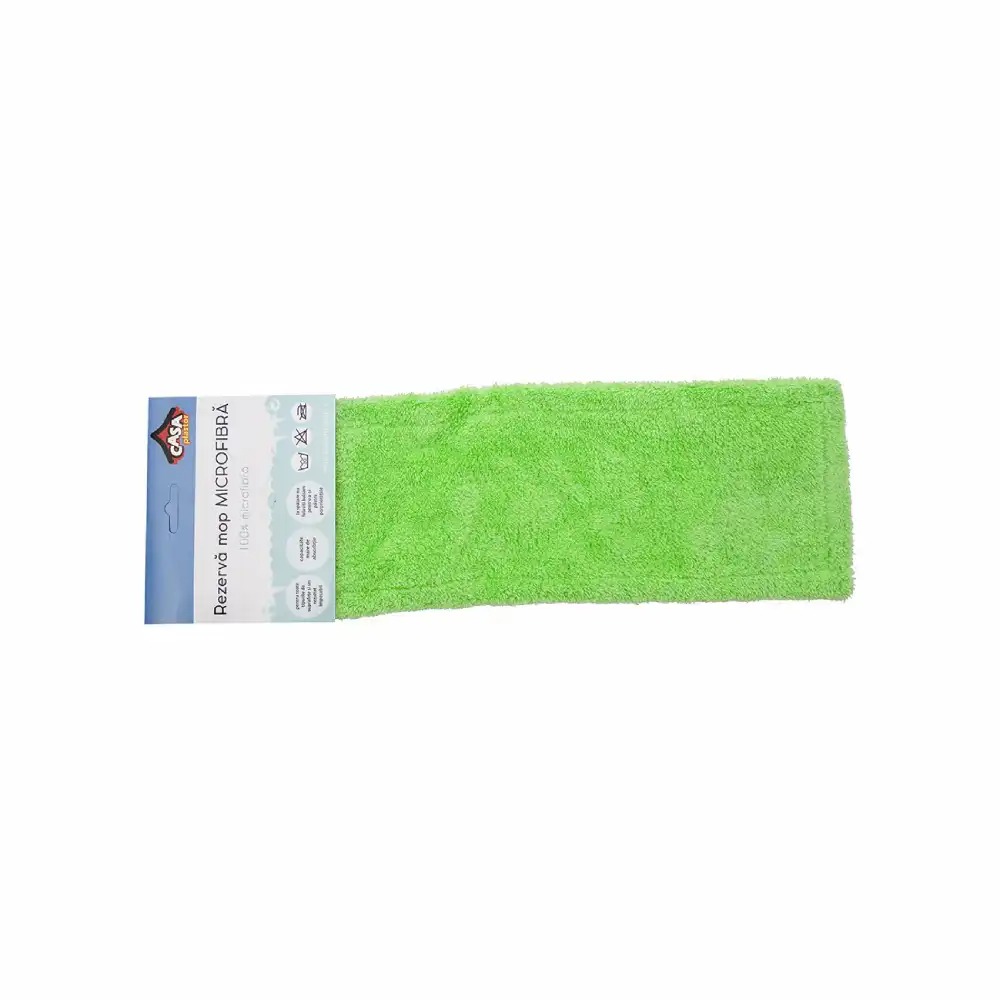 Rezerva Mop Podea Microfibra, 43x14.5 cm, Verde/Albastru, Absorbtie Ridicata, Durabil, Compatibil cu Stergatorul de Podea