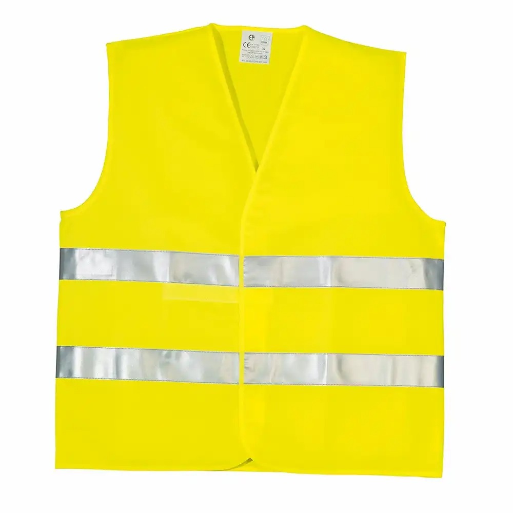 Vesta de semnalizare Sacla HiViz, galben, XL, dungi reflectorizante, inchidere reglabila