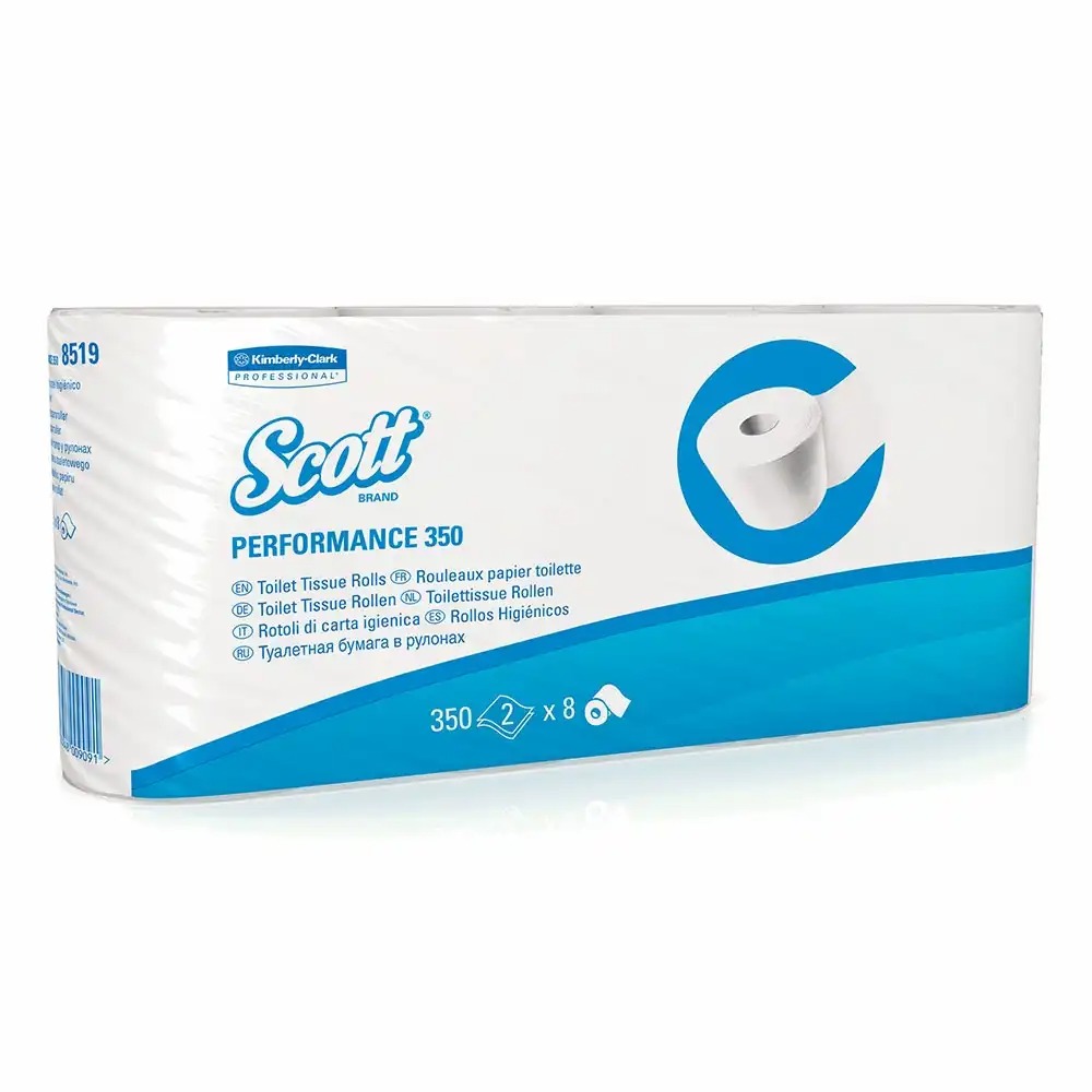 Hartie igienica Kimberly-Clark Scott, 2 straturi, 8 role/pachet, solubilitate rapida, sustenabilitate ecologica