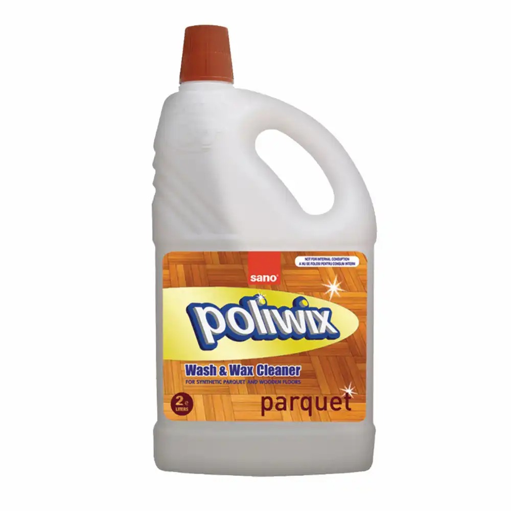 Detergent pardoseala Sano Poliwix Parquet, 2 l, protectie si stralucire pentru parchet si lemn