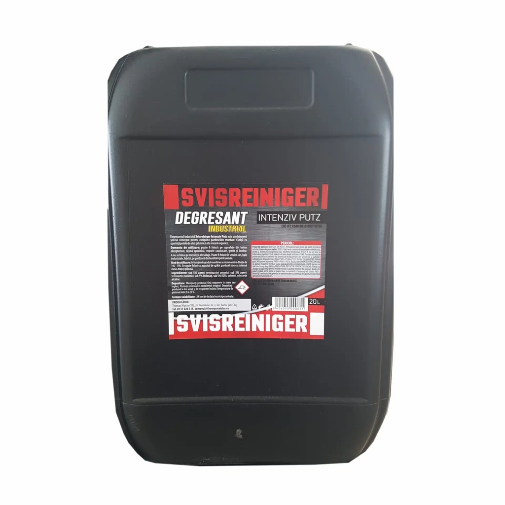 Detergent profesional Svisreiniger Intenziv Putz, 20 L, pentru curatarea eficienta a pardoselilor industriale