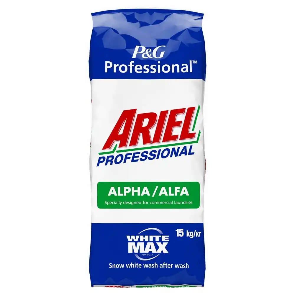 Ariel ProAlpha, detergent automat, 15 kg, enzimatic, agent de igienizare, tehnologie Actilift, dedurizare apa, economie uzura, pentru spalare la...