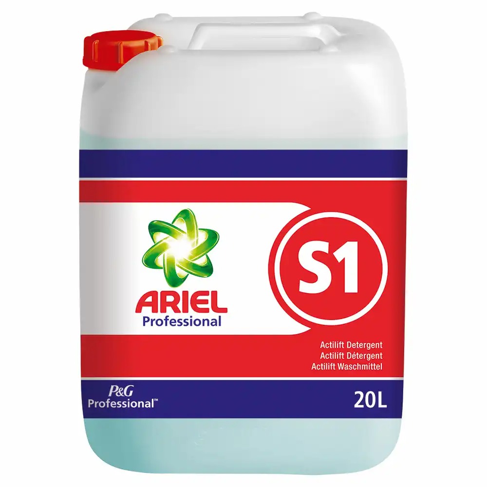 Detergent lichid Ariel S1 Actilift, Profesional Concentrat, 20 l, Tehnologie de Curatare In Profunzime