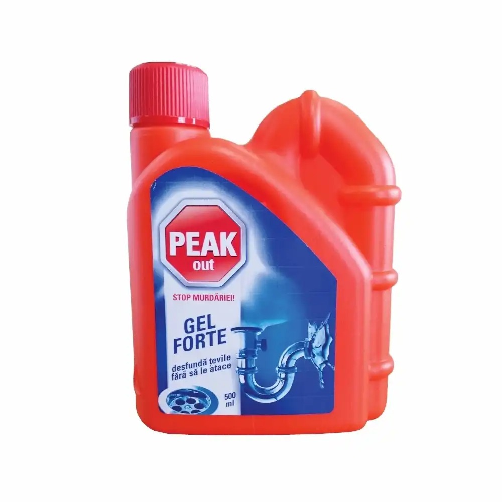 Peak Out Gel Forte, 500 ml - Curatare Puternica pentru Tevi si Sifoane, Elimina Mirosurile Neplacute