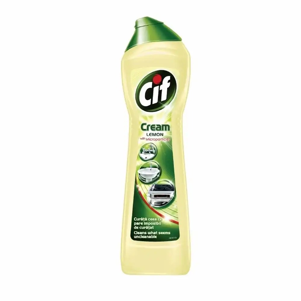 Detergent Cif Cream Lemon, 500 ml, Formula Cremoasa, Parfum de Lamaie