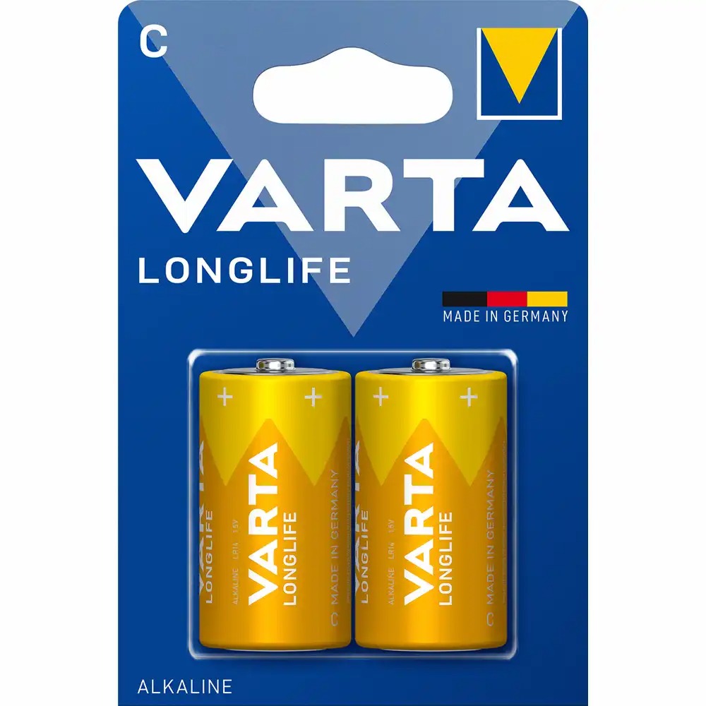 Set 2 Baterii Varta Longlife Extra LR14, 1.5V, Durabile si Fiabile