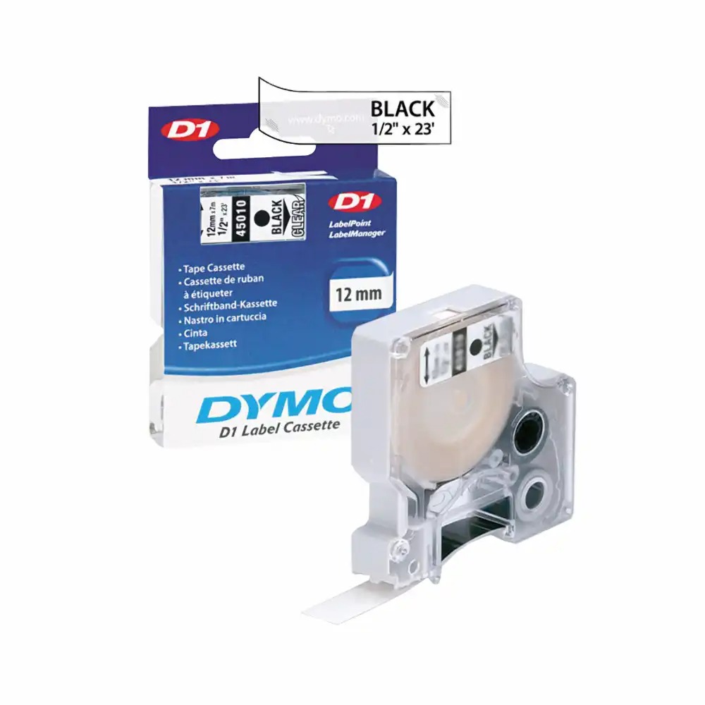 Banda DYMO D1, 19 mm x 7 m, Negru/Alb, Pentru DYMO Label Manager - Etichete clare si precise