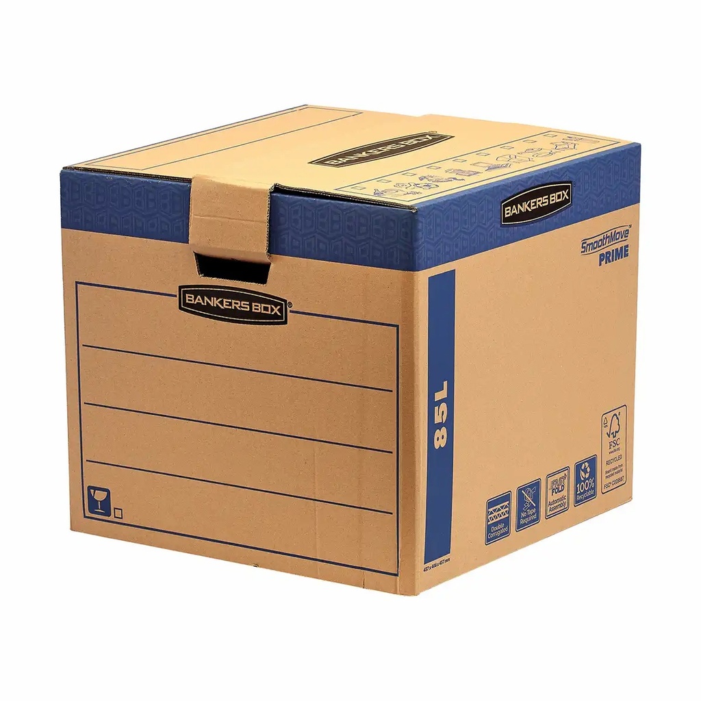 Cutie carton transport si arhivare Fellowes FastFold, 85 L, 412x480x470 mm, set 5 buc.