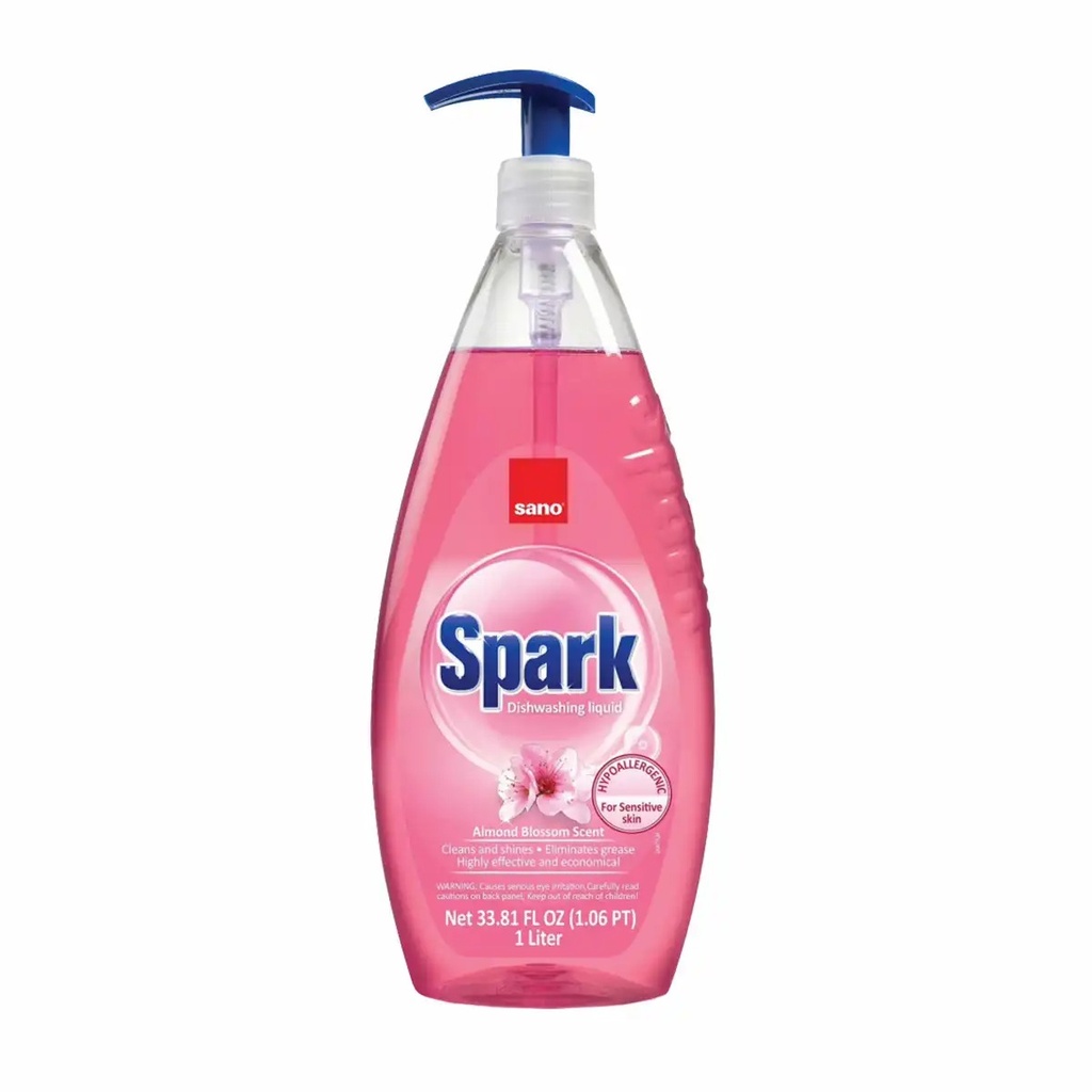 Detergent vase Sano Spark Migdale 1 L, formula puternica, aroma placuta