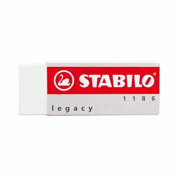 Radiera Stabilo 1186, alba, 62 x 22 x 11 mm, Moale si Elastica, Ideala pentru Stersul Greselilor