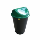 Cos Flip-Flap HDPE 60L Verde pentru Colectare Selectiva a Deseurilor