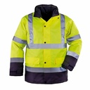 Jacheta 4 in 1 Sacla Roadway, galben, M, Hi-Vis, impermeabil, conform normelor de siguranta