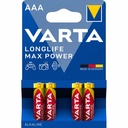 Baterii Varta Longlife Max Power LR03, AAA, Alcaline, 1.5V, 4 Buc/Set - Durabilitate si Fiabilitate pentru Dispozitivele Dvs.