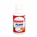 Fluid corector Kores cu aplicator pensula, 20 ml, uscare rapida, fara umbre la copiere