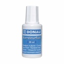 Fluid corector Donau, 20 ml, pe baza de solvent, aplicator cu pensula, uscare rapida, capacitate mare